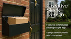 NACH Black Long Wall Mount Mailbox, Rust Resistant Metal Mailbox, Mailboxes for Outside Wall Mount, Outdoor Mailboxes, 15x3.5x7.5 inch, MB-6999BLK