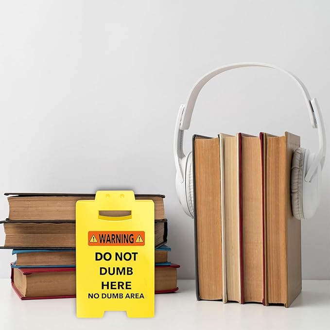 Smilelife Funny Office Cubicle Decor No Dumb Area Desk Sign Team Office Gag Gifts for Coworker Teammate Employee Boss Manager