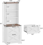 SEDETA 2 Drawer File Cabinet with Lock, Wood Filing Cabinet fits Letter, Legal, A4 Size, Hanging File Folders, Farmhouse File Cabinets for Home Office with Adjustable Storage Shelf, White