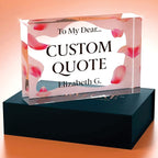 Personalized Gifts, Custom Quote Block Letter Board,Crystal-Clear Acrylic With Gift Box,17 Styles, Holiday and Christmas Gift for Mom, Dad, Girlfriend, Him or Her, Husband, Wife (4"x6", Pink Petals)