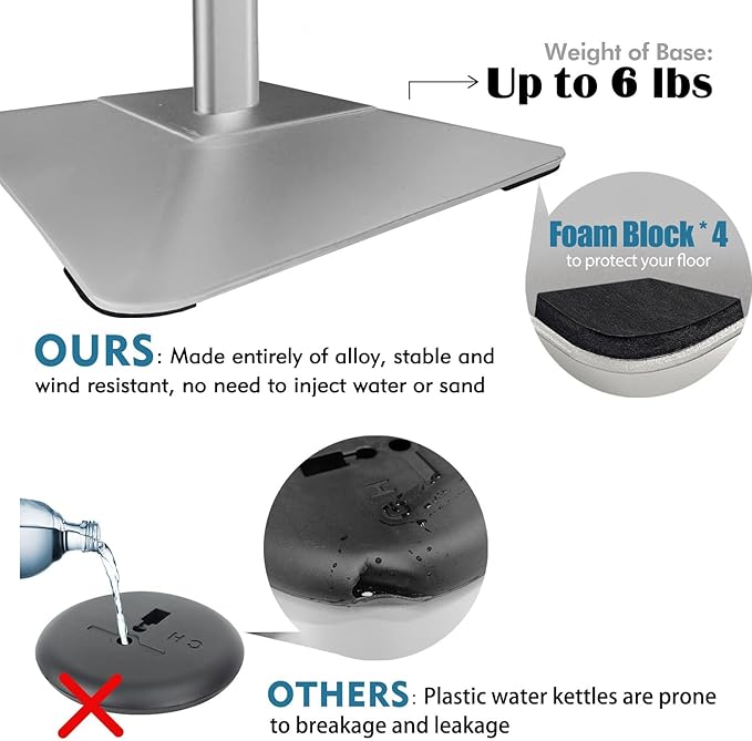 Golemas Sign Stand for Display, 11lbs Integrated Rod Heavy Duty Pedestal Floor Signage Stand Holder, for Outdoor or Indoor Advertising (8.5 x 11, Silver)