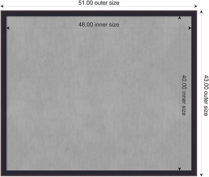 Amanti Art Black Framed Magnetic Board 43x51 Oversize Vision Board for use with Magnets, 100% Metal Sheet to Display Items as Office Decor or for Home Organization in mudroom, Kitchen or Kids Room