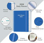Daily Planner 2026 Full Page Per Day- 2026 Daily & Monthly Planner from January 2026 to December 2026, Day Planner 2026 with 12 Months Tabs, 8.5" x 11", Blue