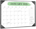 Desk Calendar 2026 with Desktop Mat – 22" x 17" Large Desk Calendars with Desktop Pad, 18-Month Teacher Desk Calendar from Jan 2026–Jun 2027, for Office, School & Home Use (Black)