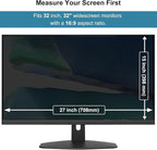 Pozlle 32 Inch Hanging Computer Privacy Screen Protector Shield Compatible for 16:9 Widescreen Desktop Monitor - Anti-UV & Blue Light Filter - Hanging Design for Easy On/Off