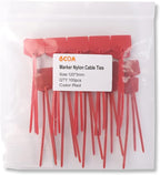 Waterproof Shipping Tags - Self Locking Nylon Writable Marker Ties for Luggage Identification, Plastic Straps Label Mark, Seal Zip Tie for Labeling - 100pcs (Red)
