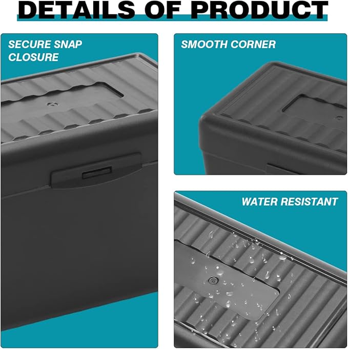 H4D Index Card Holder 3x5, Index Card Box Organizer Case, 3x5 Flash Note Card Holder, 2 Packs (Black)