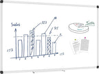 XBoard Magnetic Whiteboard 48 x 31 inch, Dry Erase Board with Silver Aluminum Frame, White Board with Detachable Marker Tray for Home School Office