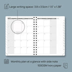 POPRUN Planner 2025-2026, Horizontal Weekly Notebook Jul.25-Jun.26 (Medium 6.75''x 8.75''), Academic Calendar Book with Monthly Tabs, Spiral Soft Cover, Inner Pocket, 100 GSM - Army Green