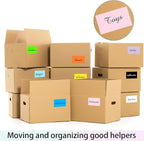 STARLIBOO Colored Labels Stickers 3 x 2 Inch, Rectangle Moving Labels Stickers, 750Pcs Garage Sale Price Sticker, Adhesive Moving Label for Boxes(3 Rolls, Yellow/Fluorescent Green/Orange)