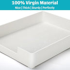 AZFUNN Letter-Size Tray Desk Letter Tray Paper Tray, Sturdy Heavy-Duty Plastic Printer Paper Tray, Single-Tier Stackable File Storage Organizer for Office Home (1, White)