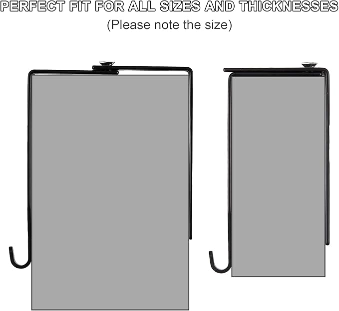 Amylove 12 Pcs Adjustable Cubicle Hanger Universal Partition Metal Cubicle Hooks Door Hanger, Adjusted to Fit Panels with 1 3/8 Inch to 3 1/2 Inch Thickness for Office Whiteboard (Black)