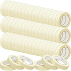 Fainne Masking Tape Bulk General Purpose Masking Painting Tape 55 Yards for Painting Home Office School Stationery Arts Crafts Basic Use, Easy Removal(60 Rolls,0.8 Inch)