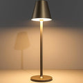 Timjorman Modern LED Cordless Table Lamp, 4000mAh Rechargeable Battery, 3 Level Brightness Night Light, Metal Shell, Minimalist Design, for Couples Dinner/Coffee Table/Restaurant/Bedroom, Khaki