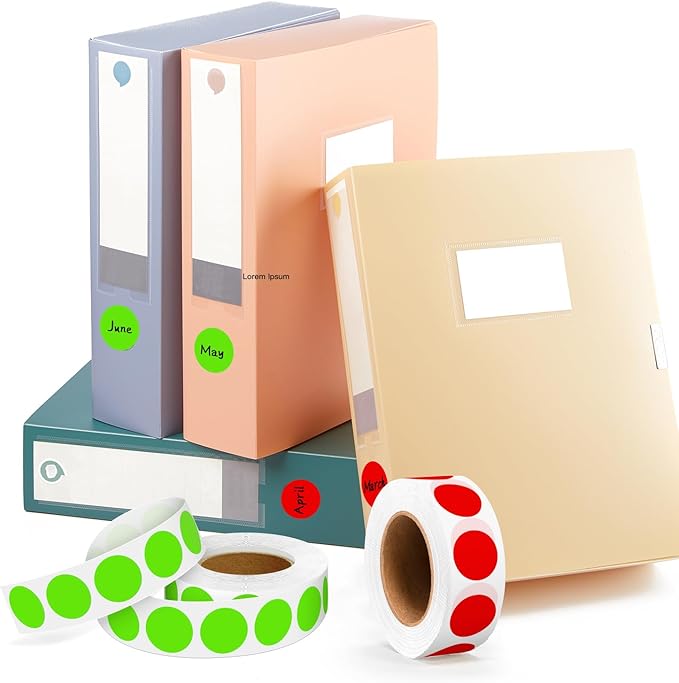 PARLAIM 2 Rolls 2000PCS 3/4" Round Circle Color-Code Dot Stickers,2 Color Style Colorful Coding Label Sticker for Home Office Classroom(Red+Light Green)