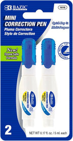 BAZIC Products Correction Pen – Corrections Fluid, Precise Metal Tip White Out, Ideal for School & Office Supplies, Alternative to Correction Solution, 2/Pack, 144-Packs