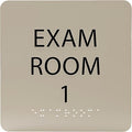 ADA CENTRAL SIGNS - 6" X6" Exam Room 1 Sign - ADA Compliant Tactile Graphics Grade 2 Braille Text Acrylic Wall Signs - Educational Institution Directional Assistance Test Center Door Sign for Schools