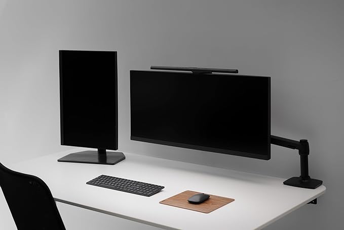 BenQ ScreenBar Pro LED Monitor Light Bar (Black) - Ultrawide Lighting, Motion Sensor, Adjustable Brightness/Color Temperature, Eye-Care USB-C Monitor lamp, No Glare, Curved Monitors, Monitor accessory