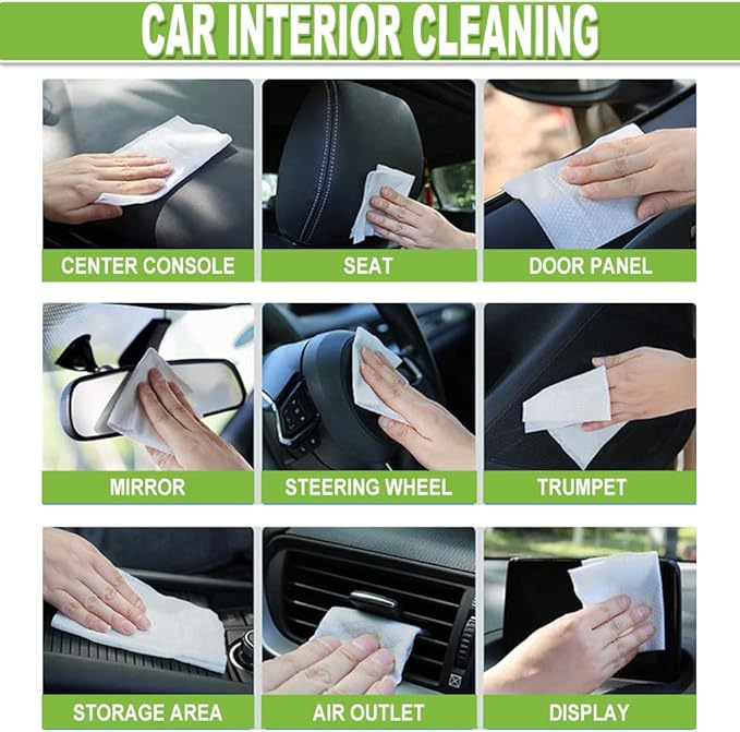 Air Jungles All Purpose Cleaning Wipes for Car and Home 70 Count, Extra Large 8" x 10" Heavy Duty for Car Interior Vinyl, Kitchen, Bathroom, Countertop, Furniture, Tool - Non-Toxic for Multi-Surface
