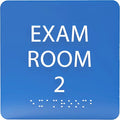 ADA CENTRAL SIGNS - 6" X6" Exam Room 2 Sign - ADA Compliant Tactile Graphics Grade 2 Braille Text Acrylic Wall Signs - Educational Institution Directional Assistance Test Center Door Sign for Schools