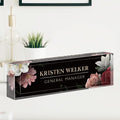Desk Name Plate Personalized, Custom Name Plates for Desks, Office Desk Decor, Unique Clear Acrylic Glass Block, Personalized Office Gifts for Women Men Coworkers Boss Teachers, Appreciation Gifts