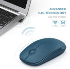 VssoPlor Wireless Mouse, 2.4G Slim Portable Computer Laptop Mouse with Nano Receiver Quiet Silent Optical Mice for Notebook, PC, Laptop, Computer-Sapphire Blue