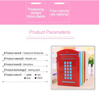MerryNine 4 Pack Book Ends, Metal Bookends for Shelves, Telephone Booth Decorative Bookends, Non Skid Heavy Bookends, Book, Magazine or CD Organizers for Home and Office (Red-4pcs)