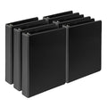 Samsill Economy 1 Inch Mini 3 Ring Binder, Made in The USA, Round Ring Binder, Non-Stick Customizable Cover, 1" View, 6-Pack, Black