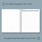 POPRUN Monthly Planner 2026-2027 (Large 8.5" x 10.5") 18 Months Calendar Book(Jan 2026 - Jun 2027) - 4 Pages per Month with Expense & Notes, Stair-like tabs, Leather Cover, Sunday Start - Burgundy