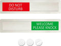 Do Not Disturb Sign, Privacy Door Status, Please Knock Sign for Home Office Restroom Conference Hospital Hospital, Non-Scratch Magnetic Slider Door Indicator Signs, 7'' x 1.5'' - Stainless Steel