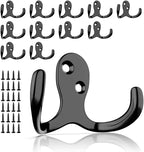 ZAYBOD 12 PCS Heavy Duty Coat Hooks - Wall Mounted Hooks for Coats, Backpacks, Robes & Hats - Includes 24 Screws