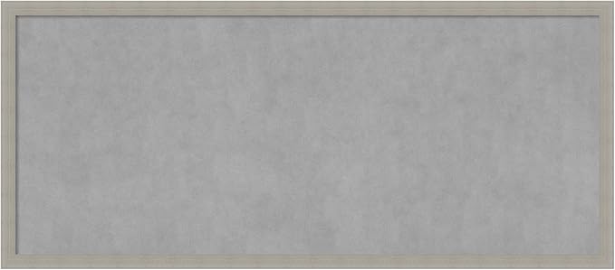 Amanti Art Grey Framed Magnetic Board 22x50 Oversize Vision Board for use with Magnets, 100% Metal Sheet to Display Items as Office Decor or for Home Organization in mudroom, Kitchen or Kids Room