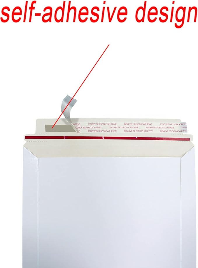 Bonfasvo Rigid Mailers 30 Pack 7.5 x 9.5 inches White Self Seal Stay Flat Bulk Cardboard Kraft No Bend Mailers Peel and Seal for Document Photos Pictures Papers Files CD