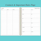 Daily Planner Undated - A5 To Do List Notebook Hourly Schedules, Spiral Appointment Planner for Women and Men, PVC Hardcover, Inner Pocket, Elastic Closure, 5.8" x 8.3", Teal Flowers
