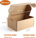 PHAREGE 9x6x4 inch Gift Shipping Boxes Bulk 25 Pack Brown, Tab Lock Tuck Top Mailing Boxes for Packaging Small Business, Small Cardboard Mailer Boxes for Wrapping Present