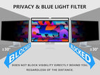 FILMEXT [2-Pack[2022 New] 27 inch privacy screen for monitor compatible with Apple Studio Display 27" Only,Removable Computer Monitor Privacy Screen Shield Anti Blue Light Filter