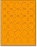 NextDayLabels - 8-1/2 x 11 Neon Color High Light Fluorescent Labels for Laser & Inkjet Printer (Orange Fluorescent, 1.5" Round - 30 Per Page | 3000 Labels)