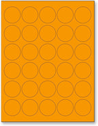 NextDayLabels - 8-1/2 x 11 Neon Color High Light Fluorescent Labels for Laser & Inkjet Printer (Orange Fluorescent, 1.5" Round - 30 Per Page | 3000 Labels)