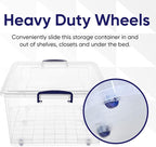 Superio Storage Bins with Lids, Clear Plastic Containers for Organizing, Stackable Totes, BPA Free, Odor Free, Organizer Boxes for Home, and Dorm (4 Pack, 60 Quart)
