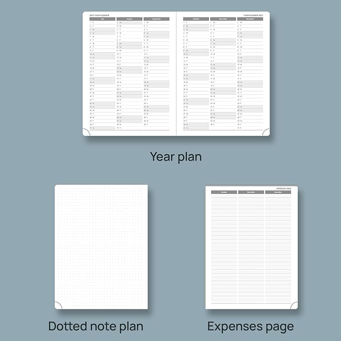 POPRUN 2026 Planner (Medium - 6.5'' x 8.5'') - 2026 Weekly Calendar ((Jan. 2026 - Dec. 2026) with Hourly Time Slots, Weekly/Monthly Appointment Book for Time Management - Leather Soft Cover - Brown