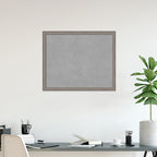 Amanti Art Grey Framed Magnetic Board 35x43 X-Large Vision Board for use with Magnets, 100% Metal Sheet to Display Items as Office Decor or for Home Organization in mudroom, Kitchen or Kids Room