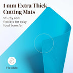 Cooler Kitchen 4 Piece Flexible Plastic Cutting Boards for Kitchen, BPA Free Plastic Cutting Mats For Kitchen - Extra Thick Chopping Mats - Mats Color Coded with Food Icons - Non Slip Dishwasher Safe