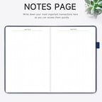 KUMEER Check Register – Elegant Check Registers for Personal Checkbook with Check & Transaction Registers, Hardcover Checkbook Log 5.2x7.6" (Navy Blue)