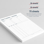 Task Planner & Tracker 8.5 x 11 Tear-Off 70 Sheet Planner Pad – Project Organizer with Time Log, Top Priority, Follow-Up – Notepad for Home & Office (White, Minimalist, 1 Pack)