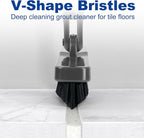 CELOX Grout Brush with Long Handle, Tile Grout Cleaner Brush for Tile Floors, for Shower Tile, for Cleaning Grout, Gray