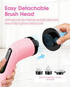 Highyes Electric Spin Scrubber for Cleaning Bathroom: Cordless Power Shower Scrubber - Electric Cleaning Brush for Tile Tub - Pink