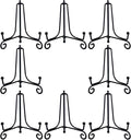 HENABLE 8PCS Premium Black Iron Plate Stands for Display 4 Inch, Decorative Solid Metal Plate Holders for Displaying, Mini Easel, Frame, Book, Card, Plaque, Bowl, Picture Stands for Display