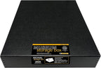 Lineco Museum Archival Storage Box, 16.75x20.75x3 in. Drop Front Design. Acid-Free with Metal Edge. Organize Photos, Pictures, Prints, Documents, Crafts, DIY. Black, 1 Pack