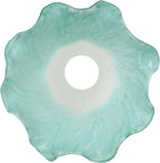 Bieye LS08S Lily Flower Blown Glass Lampshade (White Cyan, Opening I.D. 0.87" x O.D. 1")