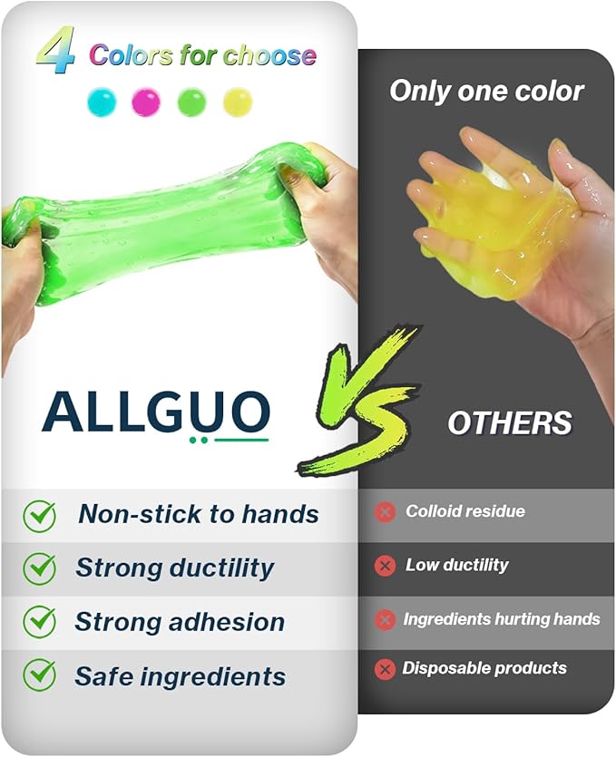 ALLGUO Car Cleaner Gels 4 Pack, Universal Dust Cleaner Putty Cleaner Slime, Cleaning Gel for Interior Detailing PC Keyboard, Auto Detailing Tools Car Cleaning Supplies Gift for Men Women, 320g